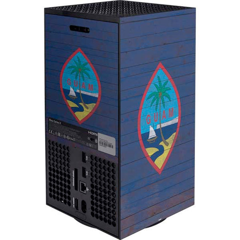 Guam Flag Dark Wood Xbox Series X Bundle Skin
